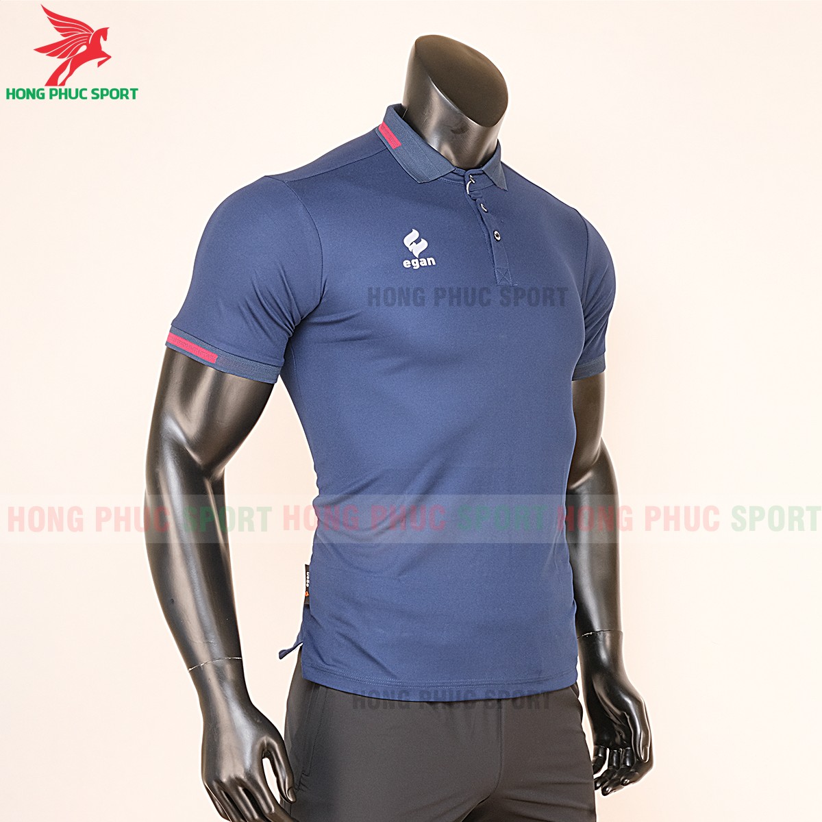 áo di chuyển bóng đá polo UV Egan xanh đen 4