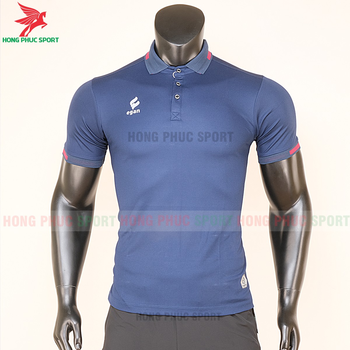 áo di chuyển bóng đá polo UV Egan xanh đen