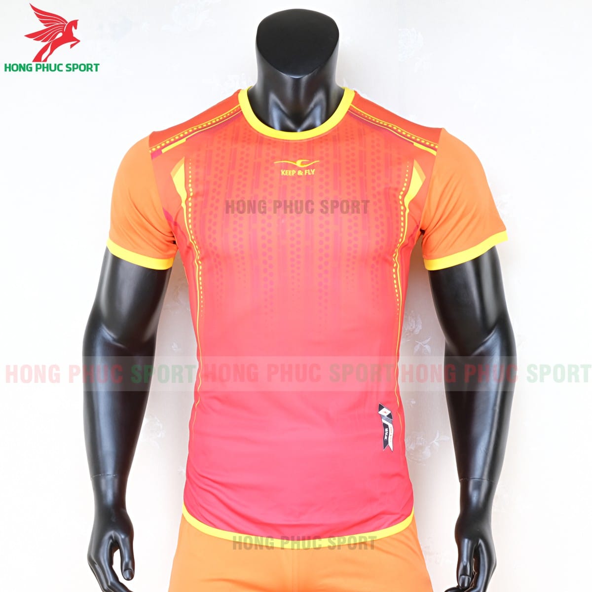 Áo bóng đá không logo Keep Fly Magic cam đỏ 1