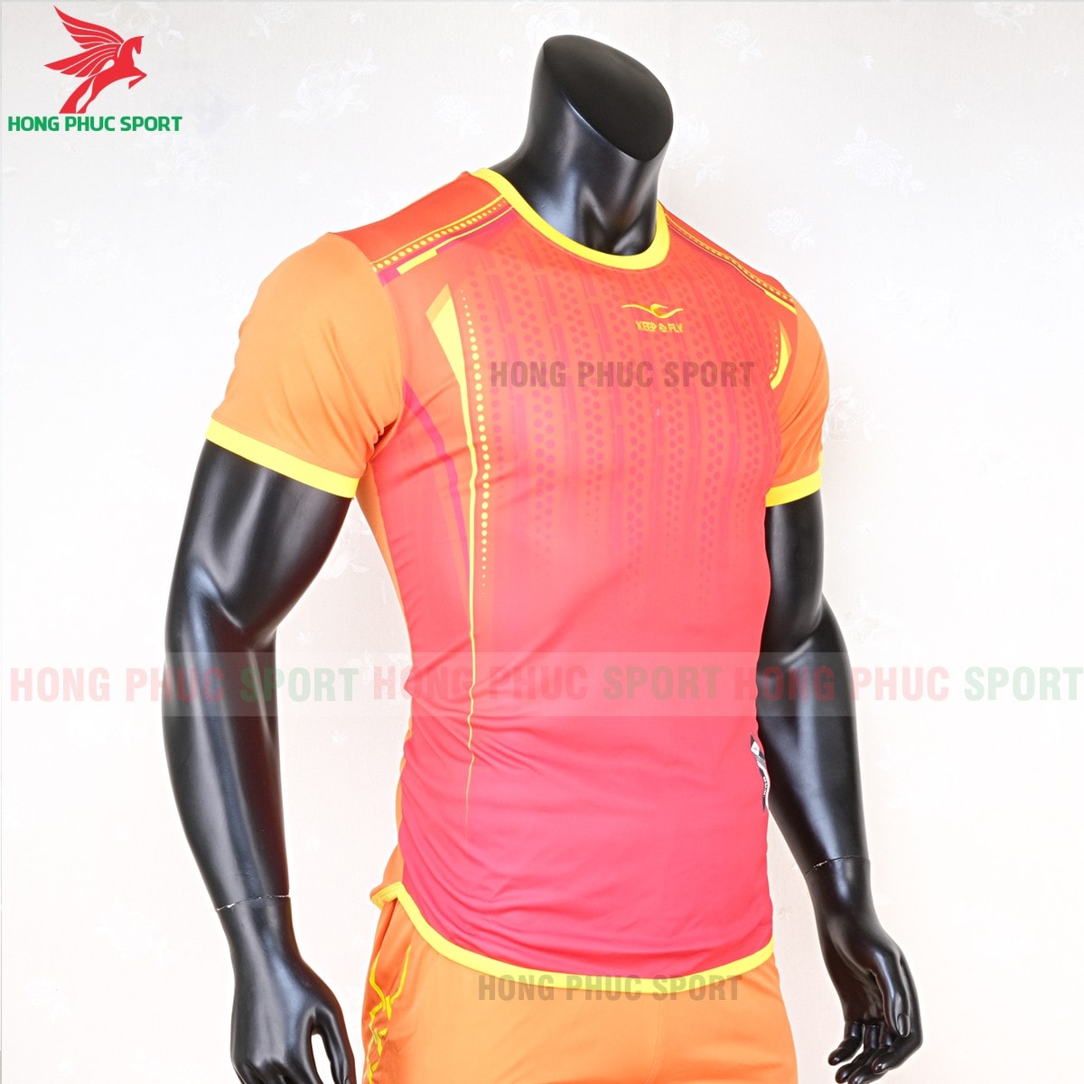 Áo bóng đá không logo Keep Fly Magic cam đỏ 5
