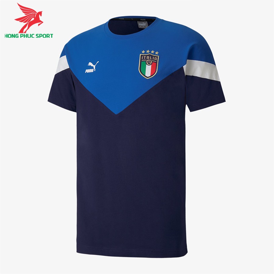 Mặt trước áo đấu tập Italia màu xanh dương