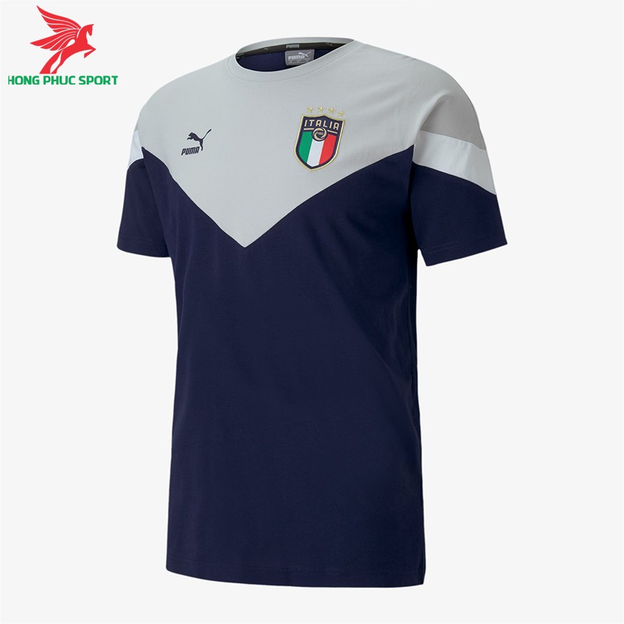 Mặt trước áo đấu tập Italia màu xám xanh