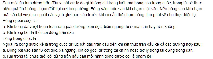 Luật bóng đá 7 người - thả bóng chạm đất