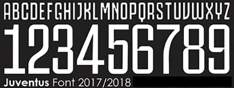 Font chữ số Juventus 2017 2018 (File .ttf)