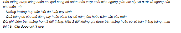 18 luật bóng đá 5 người - FIFA - bàn thắng hợp lệ