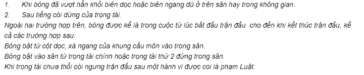 18 luật bóng đá 5 người - FIFA - bóng trong cuộc và ngoài cuộc