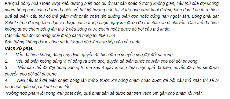 18 luật bóng đá 5 người - FIFA - đá biên