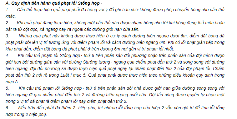 18 luật bóng đá 5 người - FIFA - lỗi tổng hợp 1