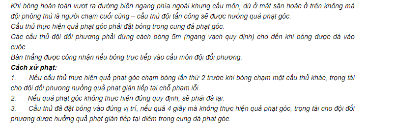 18 luật bóng đá 5 người - FIFA - phạt góc