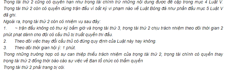 18 luật bóng đá 5 người - FIFA - trọng tài thứ 2