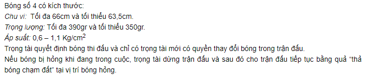 Luật bóng đá 7 người - quả bóng thi đấu