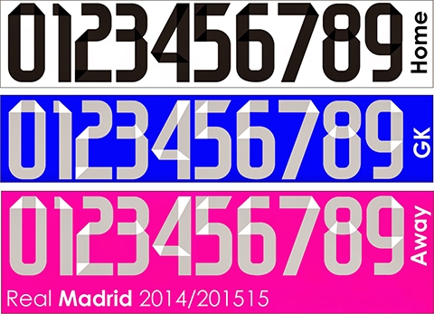 Font chữ số Real Madrid 2014-15 (File AI)