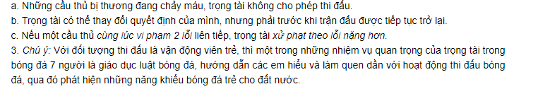 Luật bóng đá 7 người - những quyết định thi hành luật