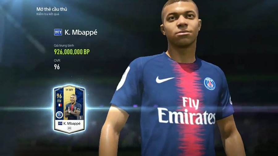 Mbappe là 1 trong 3 cầu thủ giá trị nhất của PSG trong FIFA Online
