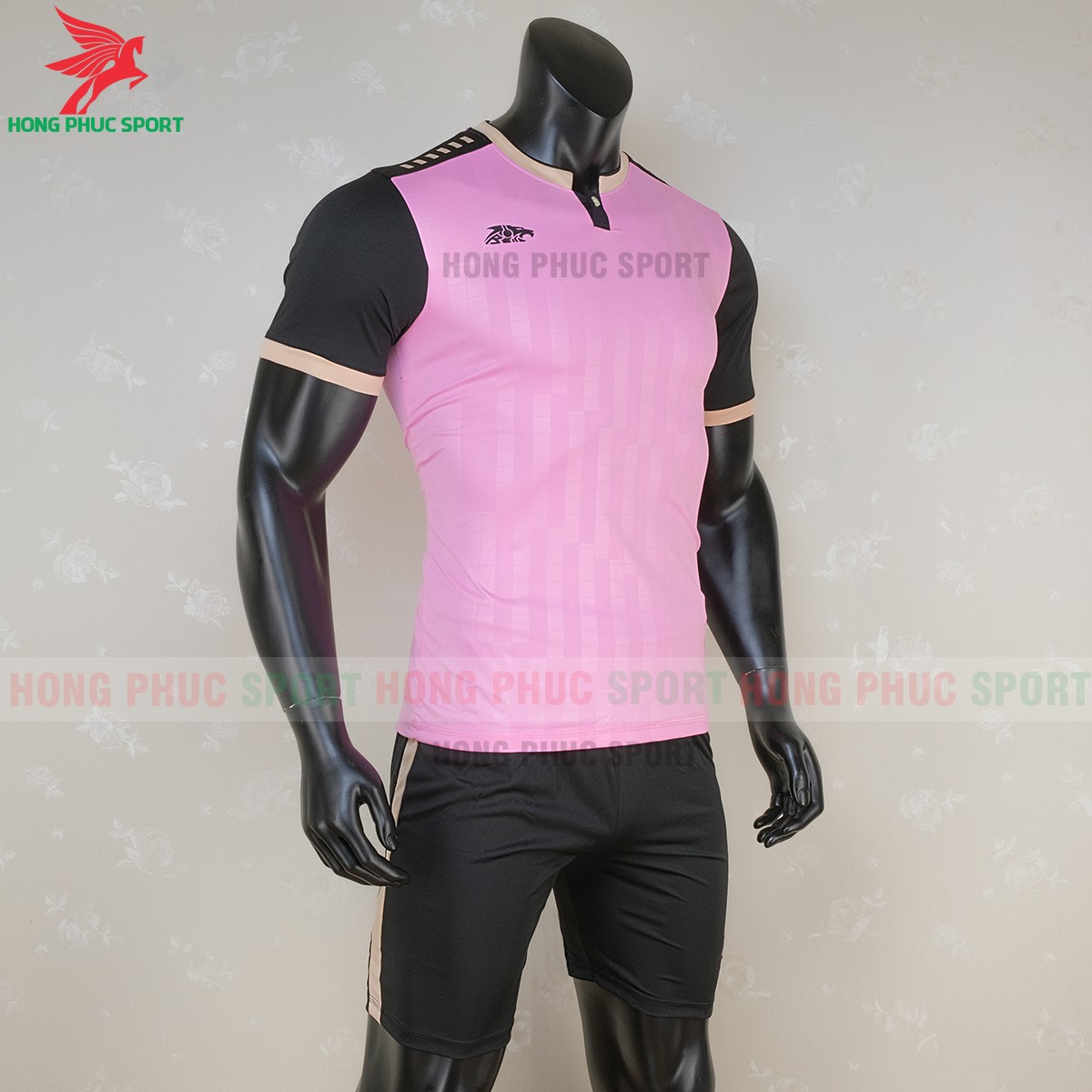 Đồ thể thao không logo Riki Neck màu hồng 2020 2021 Đồ thể thao không logo Riki Neck màu hồng 2020 2021