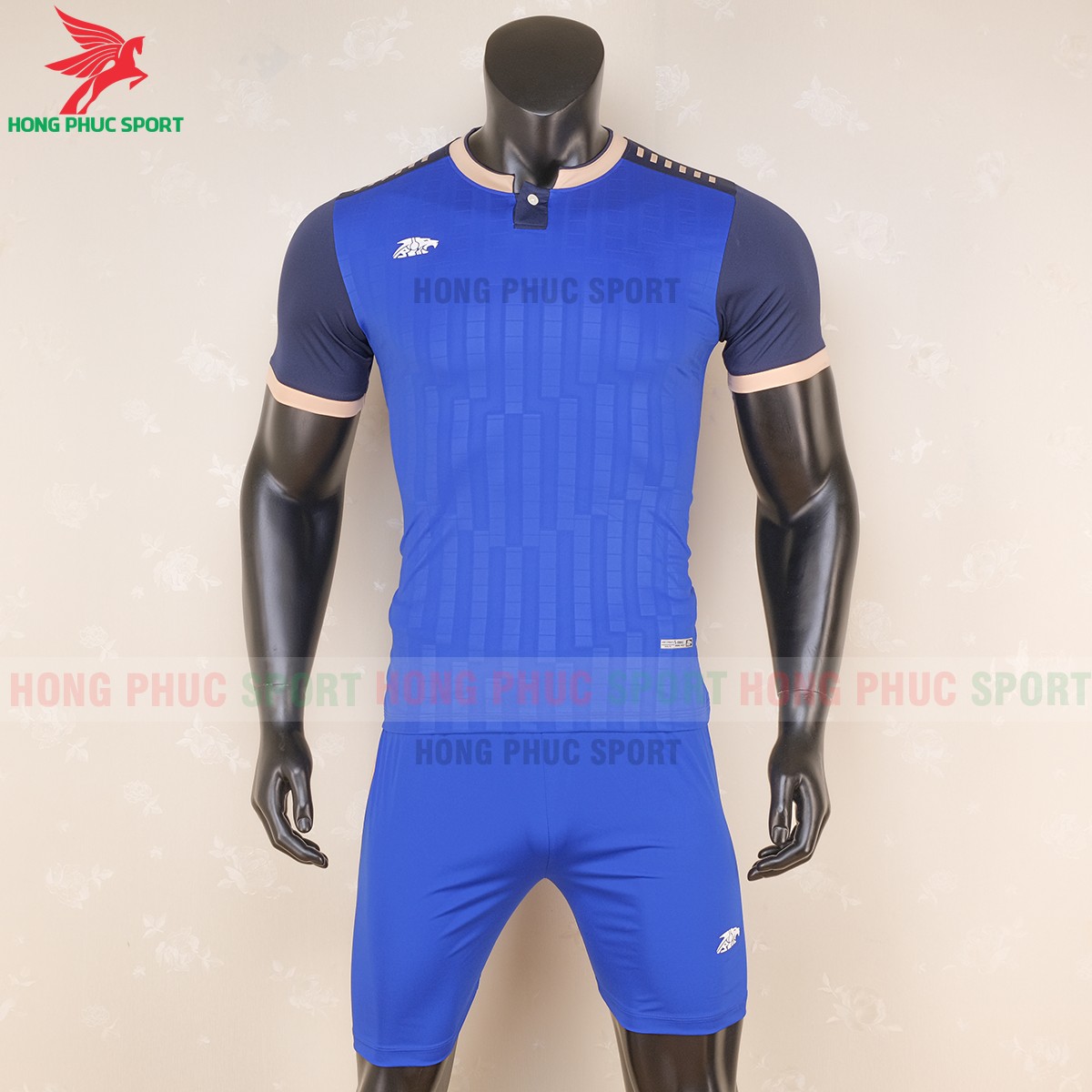 Đồ thể thao không logo Riki Neck xanh dương 2020 2021 Đồ thể thao không logo Riki Neck xanh dương 2020 2021
