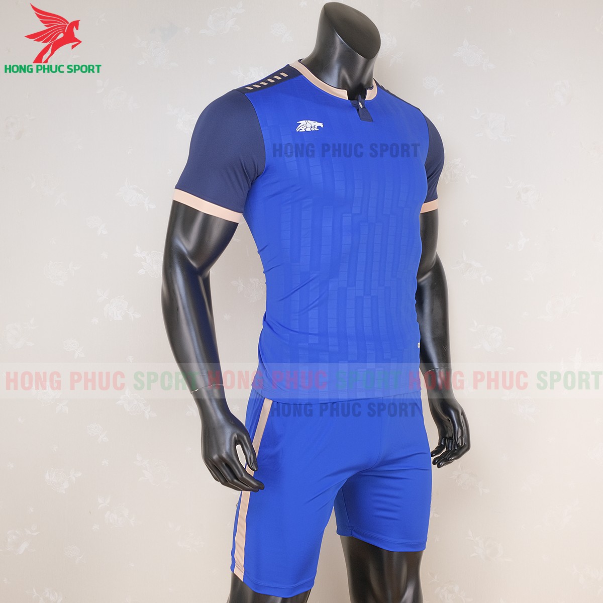 Áo đá banh không logo Riki Neck xanh dương 2020 2021 Áo đá banh không logo Riki Neck xanh dương 2020 2021