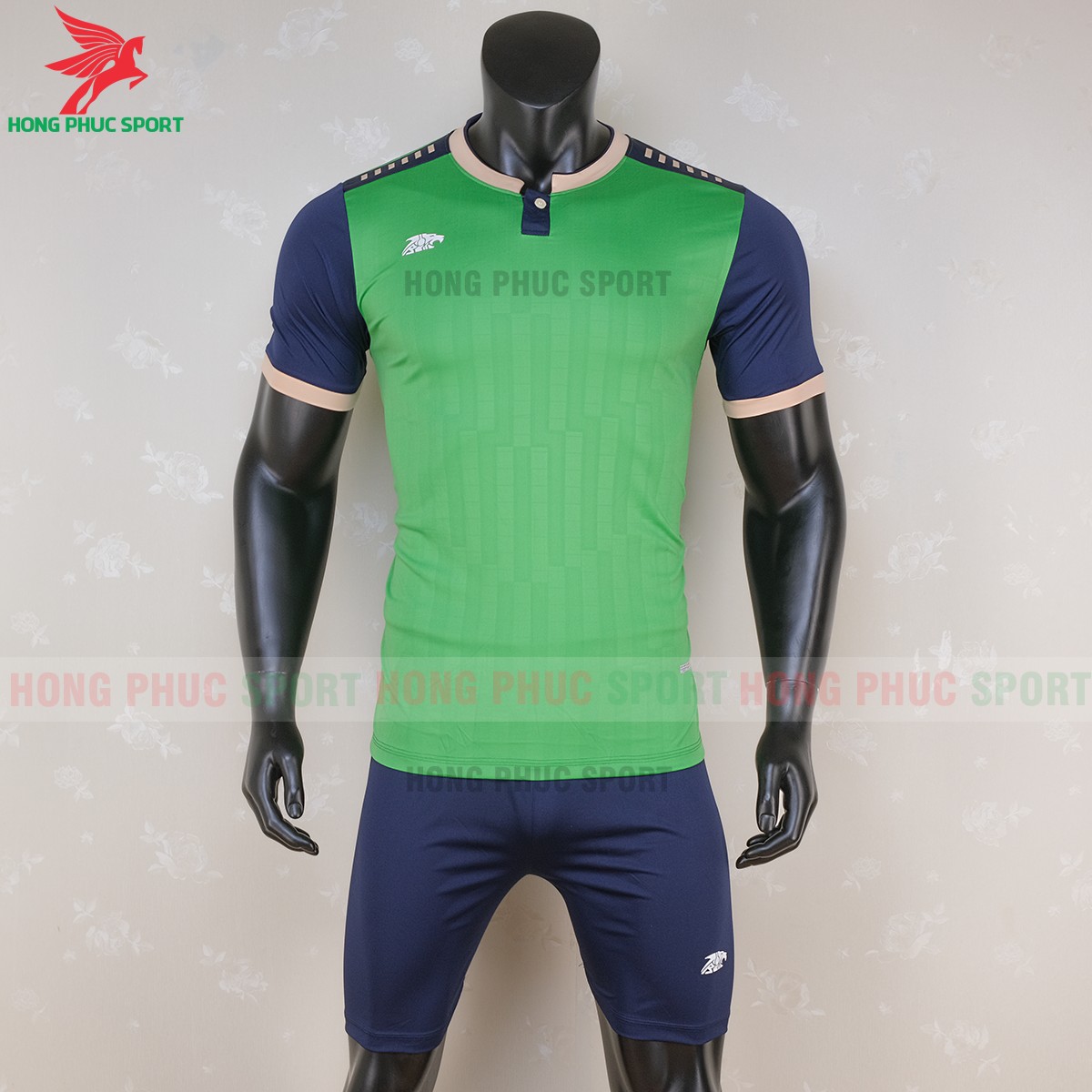 Đồ thể thao không logo Riki Neck xanh lá cây 2020 2021 Đồ thể thao không logo Riki Neck xanh lá cây 2020 2021