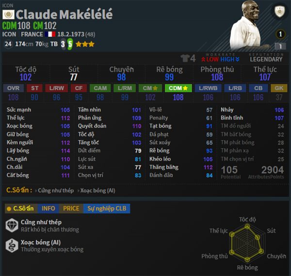 Xây dựng đội hình team color Chelsea FO4 +3 +5 chỉ số OVR
