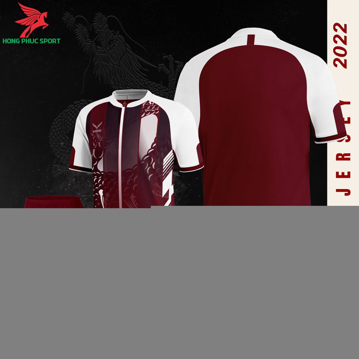 ao-bong-da-khong-logo-nidu-carp-dragon-nau-do