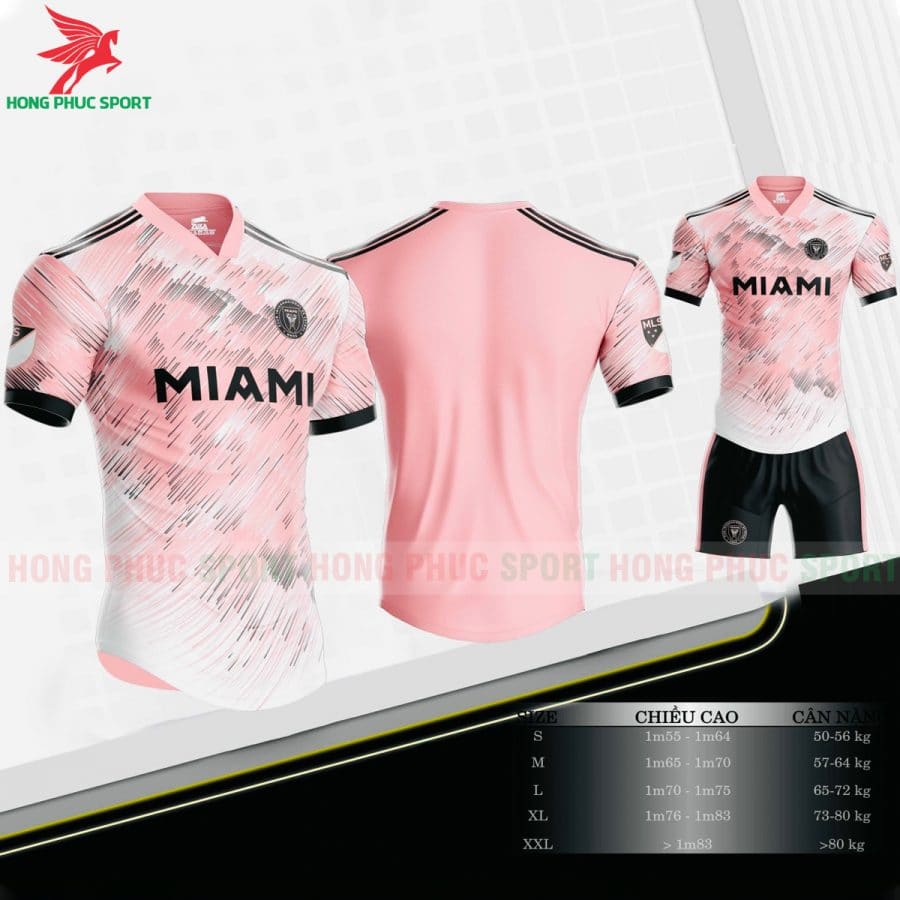 BỘ QUẦN ÁO BÓNG ĐÁ INTER MIAMI 2022 2023 HỒNG - THUN LẠNH CAO CẤP
