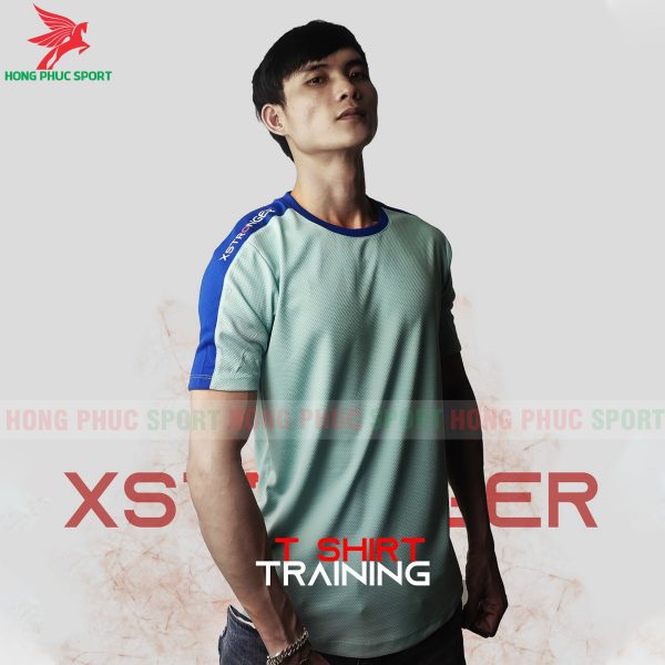 ao-bong-da-khong-logo-xstronger-training-xanh-reu