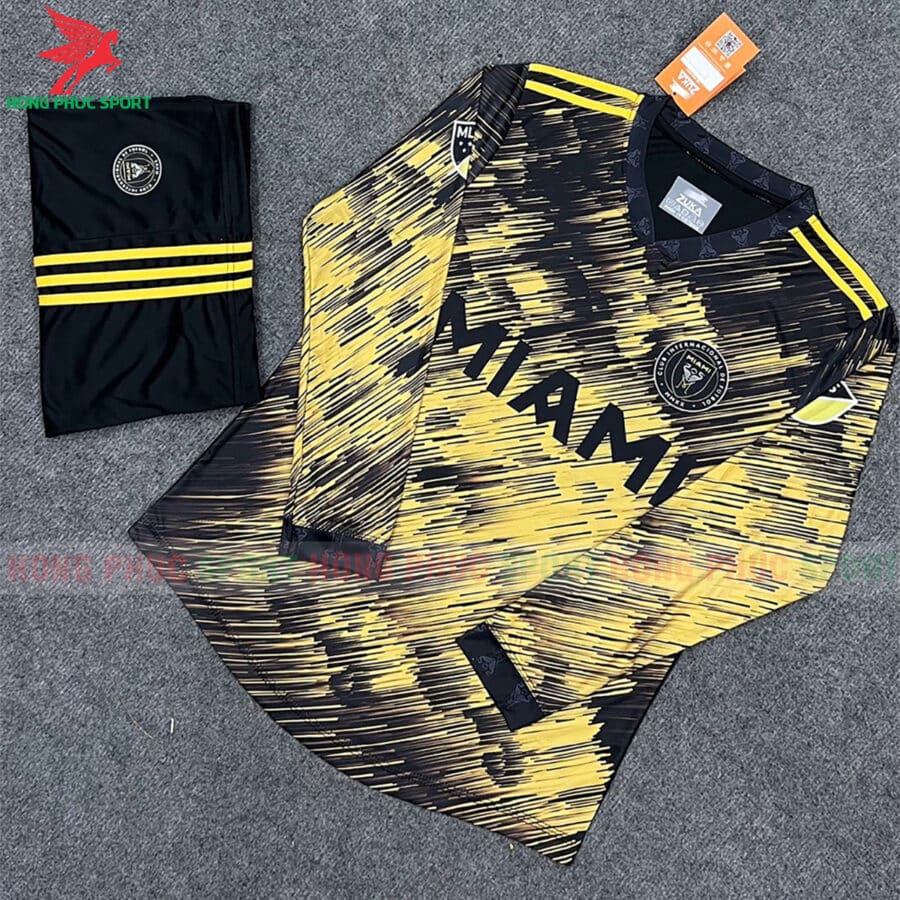 BỘ QUẦN ÁO TAY DÀI INTER MIAMI 2022/23 VÀNG ĐEN - THUN LẠNH CAO CẤP