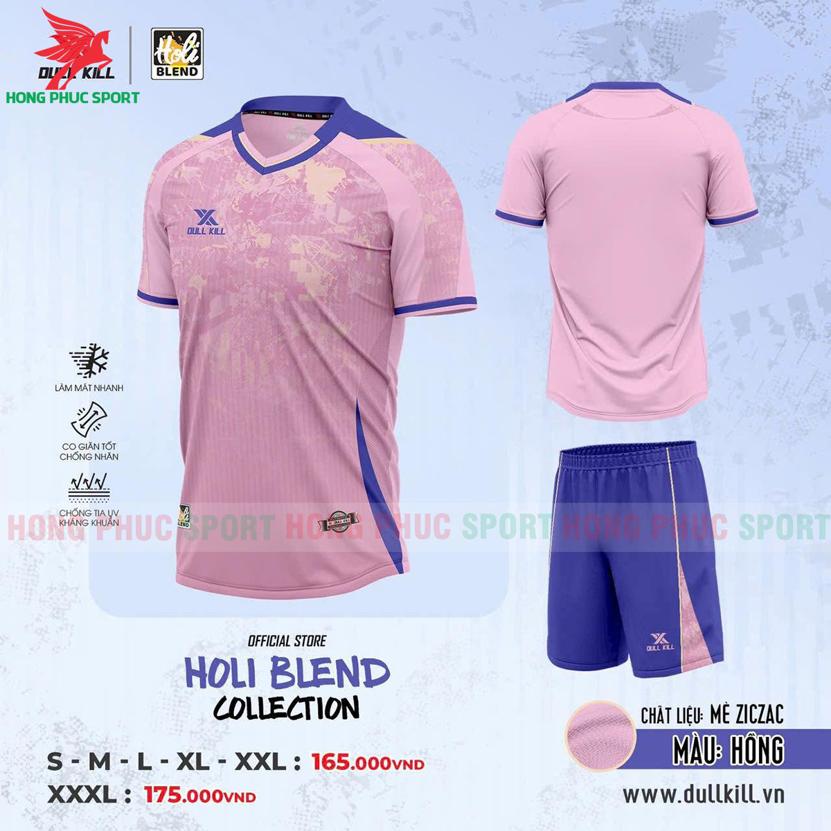 ao-da-banh-khong-logo-dullkill-holi-blend-hong