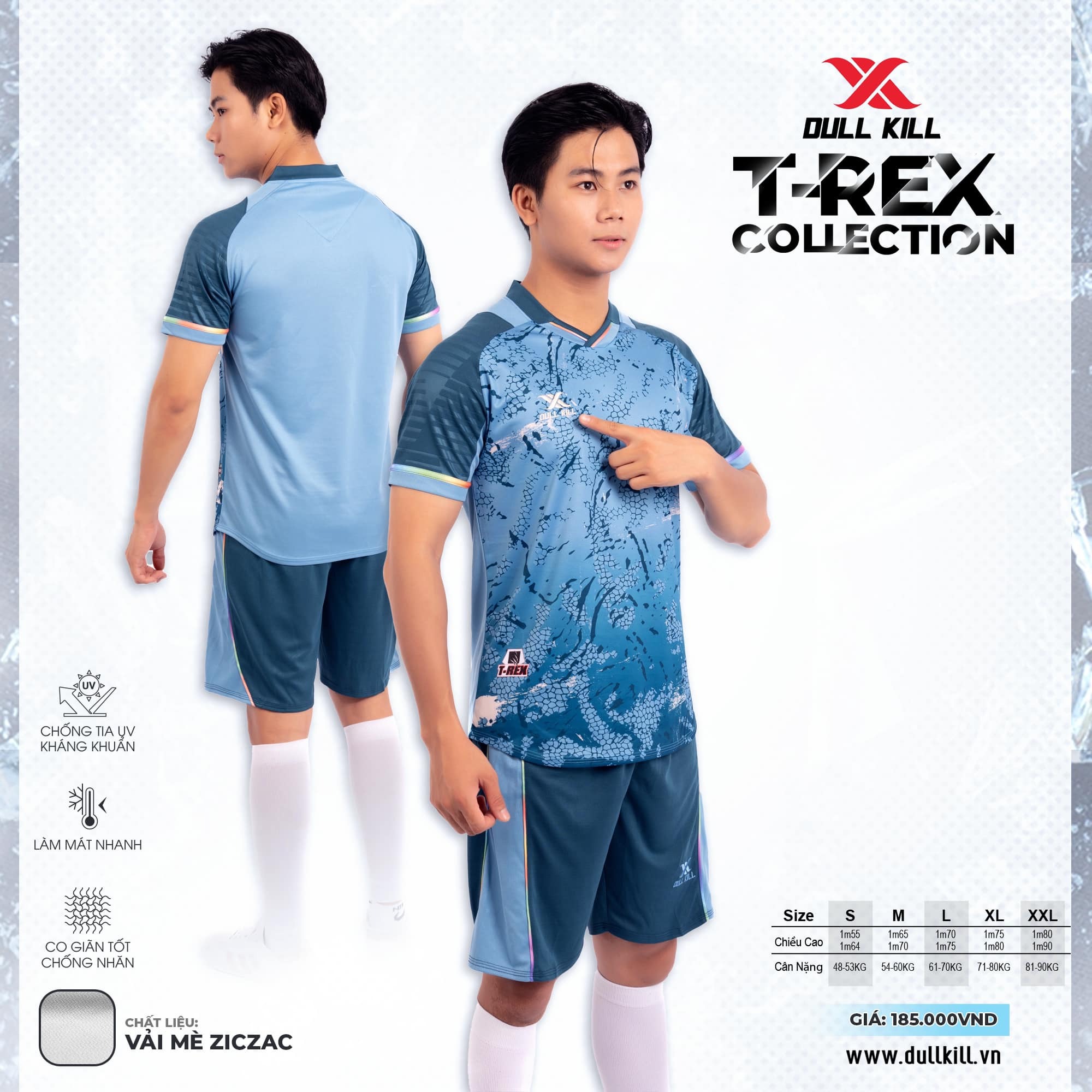 ao-da-banh-khong-logo-dullkill-t-rex-xanh-xam